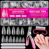 604 kit combinado,600 Pcs Uñas Postizas Transparentes con Kit 4pzs