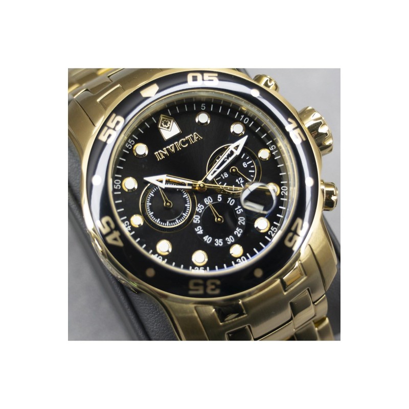 Invicta Men's 0072 Pro Diver Collection Chronograph 18k Gold-Plated Watch