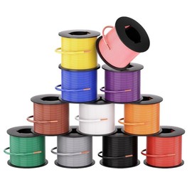 GOGOONE 11X Rolls 14 Gauge 100FT 11 Colors Automotive Primary Wire Spools Copper Clad Aluminum Low Voltage for RV Camper Towing Wiring Car Stereo Audio Trailer Harness Hookup Wiring 12V (1100FT Total)