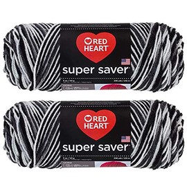 Bulk Buy: Red Heart Super Saver (2-Pack) (Zebra Print, 5 oz Each Skein)