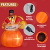 JOIEDOMI 6FT Thanksgiving Inflatables Turkey on Pumpkin Outdoor Decorations, Light