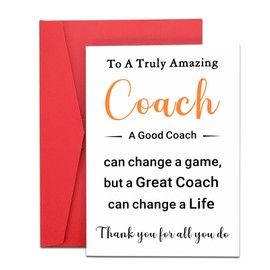 Football Coach Gifts, Thank You Cards for Coach Bulk Coaches Gifts for Men Women Baseball Softball Retirement Birthday Appreciation Gift for Soccer Cheer Basketball Volleyball Football Christmas