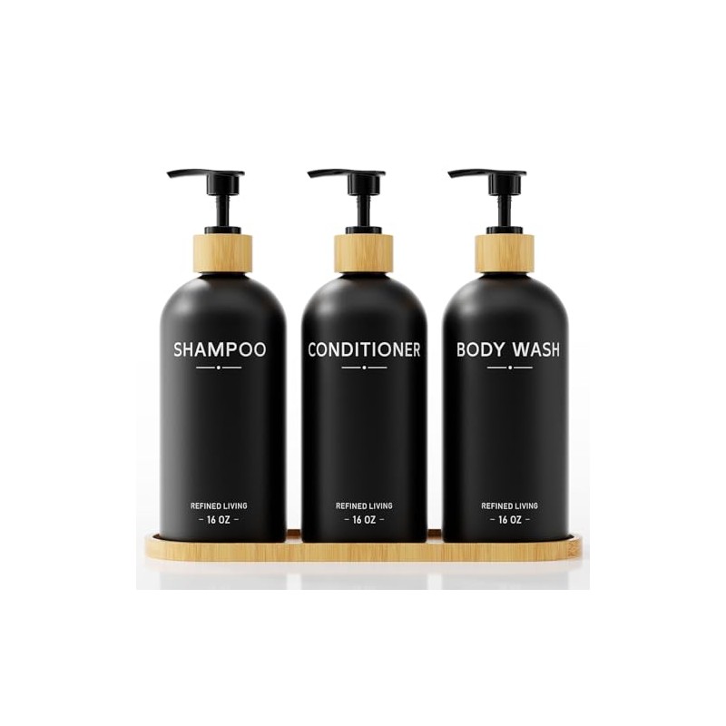 Shampoo and Conditioner Dispenser Set,Shower Soap Dispenser for Bathroom,Refillable Shampoo