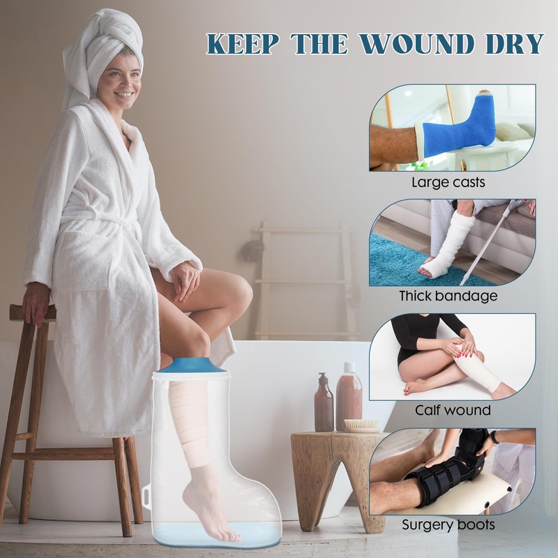 Zoyehoo Waterproof Extra Wide Cast Covers for Shower Leg, Extra
