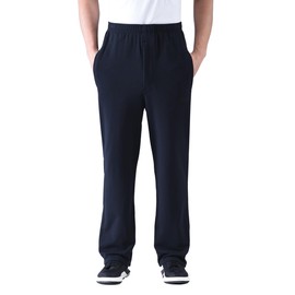 Zoulee Men's Casual Cotton Jogger Sweatpants Zipper Front Pants Thick Black M