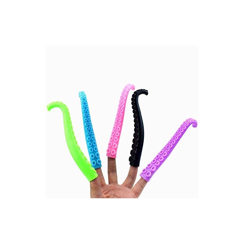 Carykon 10 Pcs Octopus Tentacle Finger Puppets, Assorted Color