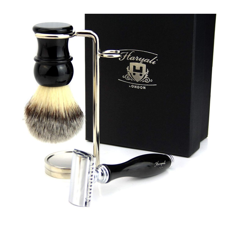 Vintage De Safety Razor Luxury Shaving Set with Synthetic Hair