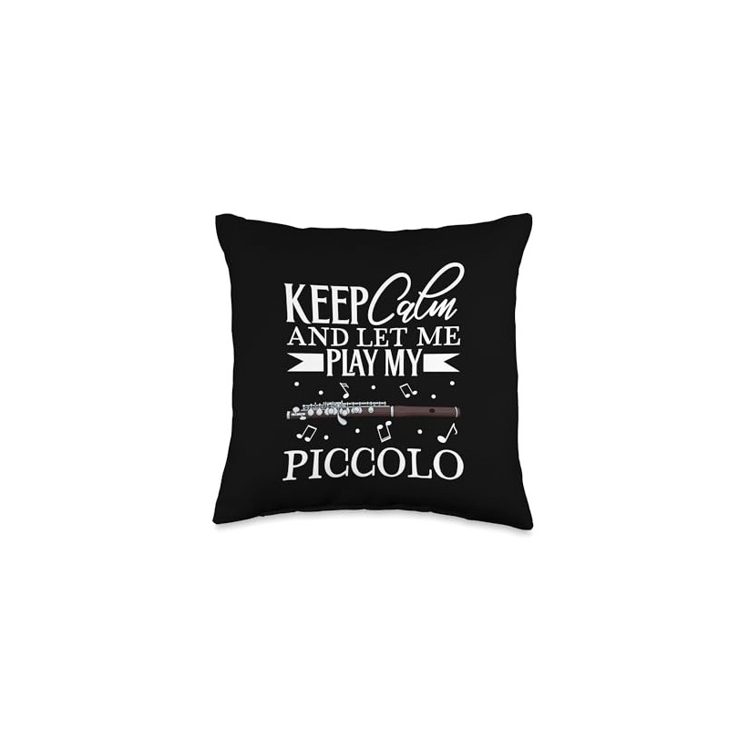 Creative Piccolo Designs Keep Calm-I Play Piccolo Throw Pillow, 16x16,