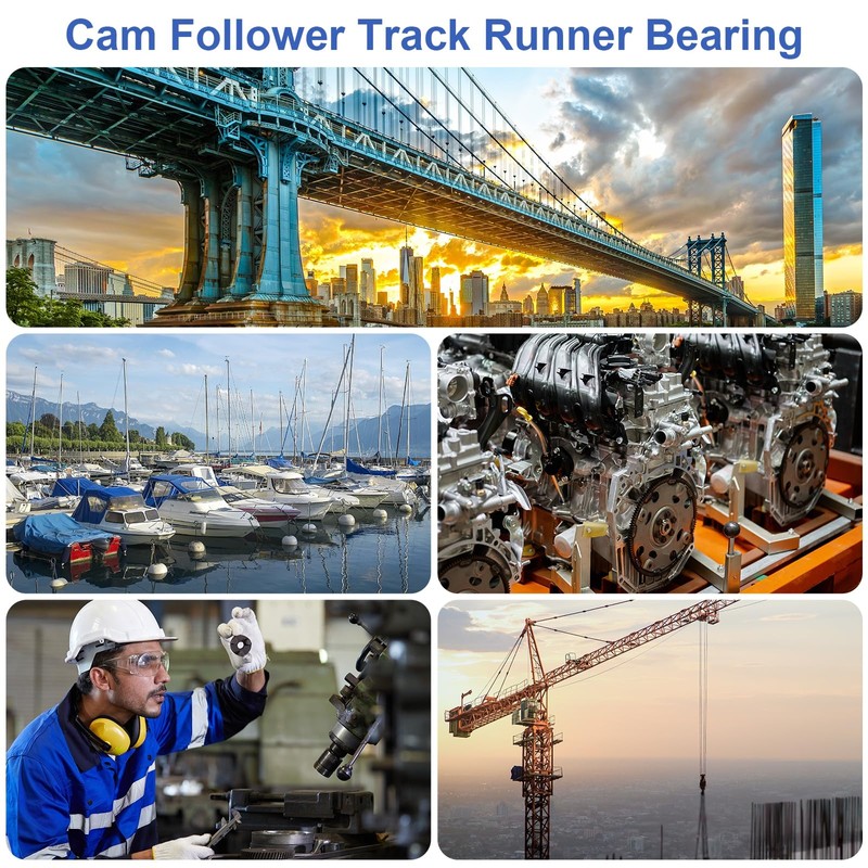 sourcing map Cam Follower Track Runner Bearings CF8/KRV19 PPA Needle