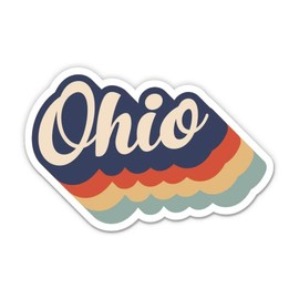 Squiddy Ohio Retro Letters Style - Vinyl Sticker Decal for Phone, Laptop, Water Bottle (3" Wide)