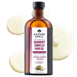 Nature Spell Dandruff Complex Hair Oil, Pre-Diluted Scalp Oil, Helps Reduce Flaking & Soothes Scalp, with Coconut & Tea Tree, Balances & Nourishes, For All Hair Types, Vegan, 150ml