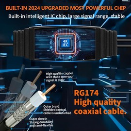 2025 TV Antenna for Local Channels,HD Antenna for Smart TV Up to 750+ Miles Range,TV Antenna Indoor for 4K 1080P TV,Digital Antenna Outdoor 25ft Coaxial Cable