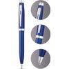 Sheaffer 100 Glossy Blue Lacquer Ballpoint Pen with Polished Chrome