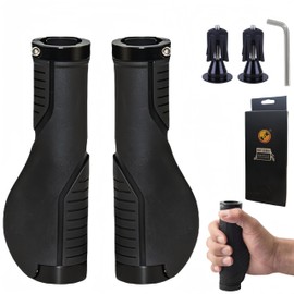 LEXICANMHS Bicycle Grips Non-Slip Handlebar Grips Bicycle Ergonomic Bicycle Handlebar Grips for 22.2 mm Bicycle Mountain Bike Comes with Aluminium Alloy Handlebar Bar End Plugs