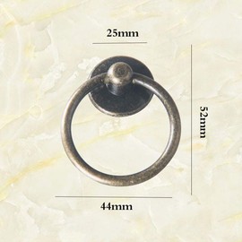 tooloflife Vintage Ring Pull Handles Round Ring Pull Handle for Cupboard Knob Drawer Door Cupboard Teardrop Black