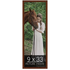 wallsthatspeak 9x33 Dark Walnut Rustic Pine Picture Frame for Puzzles Posters Photos or Artwork
