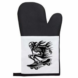 'Skeleton Riding Skateboard' Oven Glove/Mitt (OG00047603)
