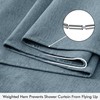 ANRODUO Linen Shower Curtain, Fabric Shower Curtain with 12 Metal