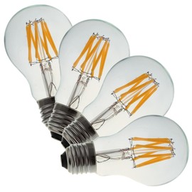 FWAYTECH LED Filament Bulb, E26, Daylight White, Dimmable AC 100V, 5000K Equivalent, Incandescent Replacement, 6W, 60W Shape, 810 Lumens, Clear, Edison Bulb, Omnidirectional 360° Luminous, Transparent