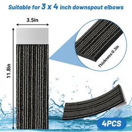 4 Pcs Gutter Noise Dampener, 2.7 X 11.8 in Rain Noise Downspout Silencer, Insert Adjustable Downspout Drip Silencer for Outdoor Sound Reducer (2.7 * 11.8 in)