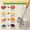 304 Stainless Steel Meat Chopper Meat Masher, 6 Curved Blades