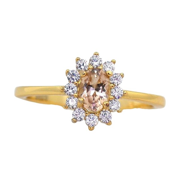 6x4 .39 Ct Oval Sapphire CZ Accents Gem GP Compatible