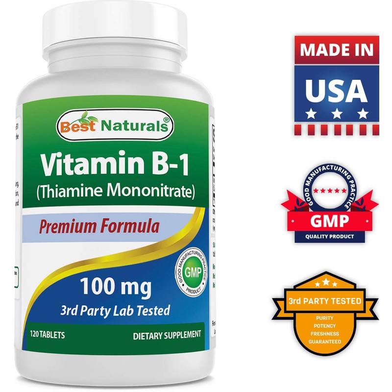 Best Naturals Vitamin B1 as Thiamine Mononitrate 100 mg 120