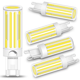 ZHENMING G9 LED Bulb 8W 75W 80W Halogen Equivalent, Dimmable 800LM 6000K Daylight White T4 G9 Bi Pin Base Light Bulbs for Chandelier Pendant Wall Ceiling Ligting, 5Pack