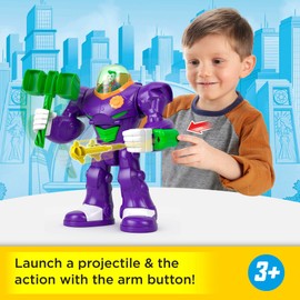 Fisher-Price Imaginext DC Super Friends, The Joker Hammer Mech, 3-inch Action Figure & Accessory Set, 10.5-inch Toy Includes Launcher, Projectile & Eject