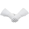 Men's Long Cuff Gauntlets Gloves Piper Drummer Band Gloves (White,