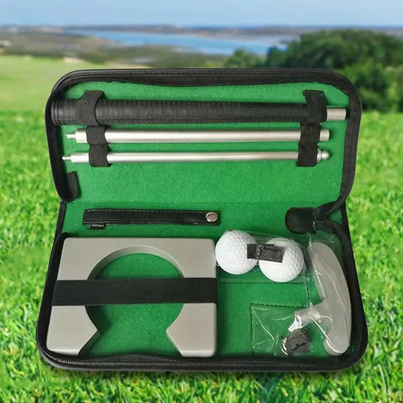 Golf Putter Set Portable Mini Golf Equipment Practice Kit with