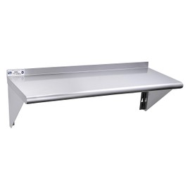 Hally Stainless Steel Shelf 14 x 48 Inches, 350 lb, Commercial Wall Mount Floating Shelving for Restaurant, Kitchen, Home and Hotel