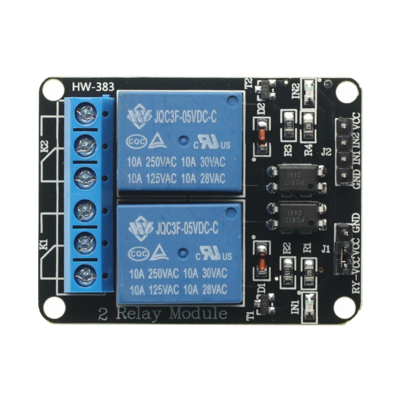 2Pcs 5V 2 Channel DC 5V Relay Module High and
