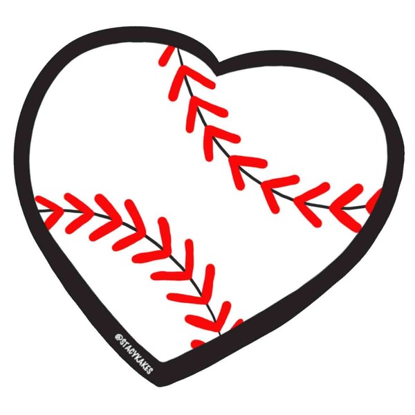 Baseball Heart Decal - for Cars, Laptops, and More! -