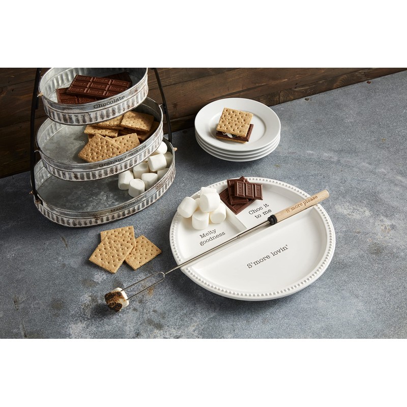 Mud Pie Circa S'mores Divided Serving Plate and Skewer Set