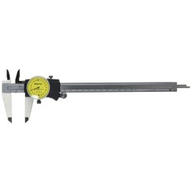 Mitutoyo Calibre de esfera 505-731, acero inoxidable, esfera amarilla, rango 0-200 mm, precisión -0,03 mm, resolución de 0,02 mm