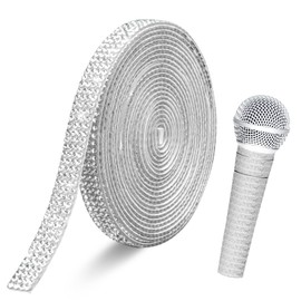 Rhinestone Ribbon Silver Rhinestones Self Adhesive Rhinestone Strips 3 Yards Glitter Rhinestone Tape Decorative Crystal Roll Bling Diamond Ribbon Sticker Trim Rhinestones for Crafting Clothes DIY Wrap
