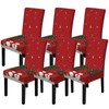 FOREVER QUEEN Red & White Classic Chair Covers 6 Pcs