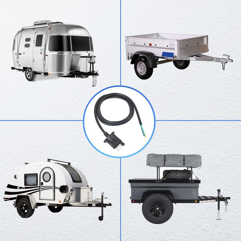 MECMO 4 Way Trailer End Connector Wire 30 Feet Jacketed