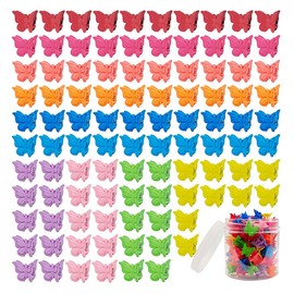 Ruocce 100 Pieces Assorted Color Butterfly Hair Clips, Beautiful Mini Butterfly Hair Clips Hair Accessories for Women and Girls (Matte Colors)