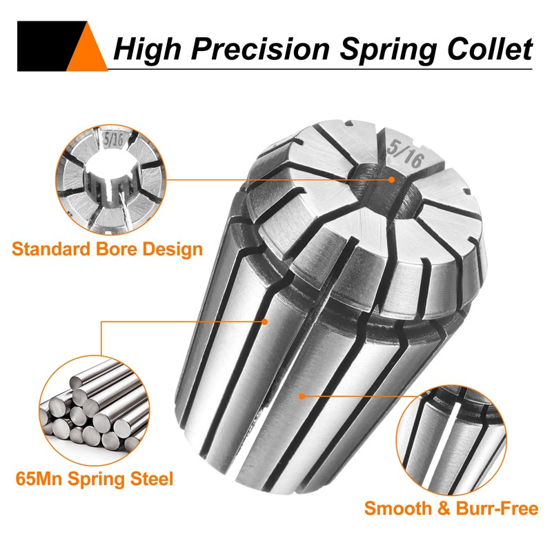 sourcing map 12pcs Spring Collet Chuck ER25 1/2" - 17/32"
