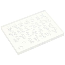 Aida Chemical Industry F-1807 Alphabet Mold, Cursive Type, Transparent