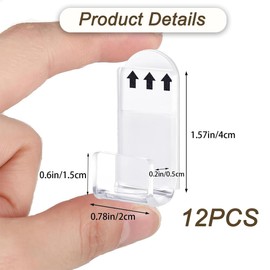 ZUWIJEQ Pack of 12 Vinyl Record Wall Mounts, Vinyl Record Wall Mount, Transparent Vinyl Record Wall Shelf, Acrylic Record Display Stand, Wall Shelf Vinyl Wall Mount, White