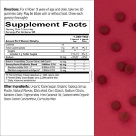 SmartyPants Kids Probiotic Immunity Formula Daily Gummy Vitamins; Immunity Boosting Probiotics & Prebiotics; Digestive Support*; 4 bil CFU, Strawberry Crème, 60 Count(30 Day Supply) Packaging May Vary