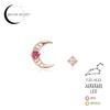 [Custom Made] Leo Dear Moon Ruby Unbalanced Constellation Earrings OTE120617B