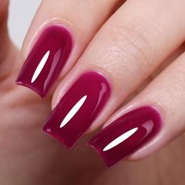 Ozzeal Jelly Gel Nail Polish, Rose Red Jelly Nail Polish Gel Translucent Sheer Spring Summer Soak off UV LED Light for Nail Art DIY Manicure 0.5 Fl Oz