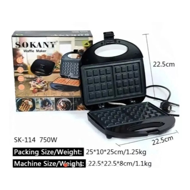Total Supplier Maquina Wafflera 2 Espacios Cuadrados Para Desayunos Waffles