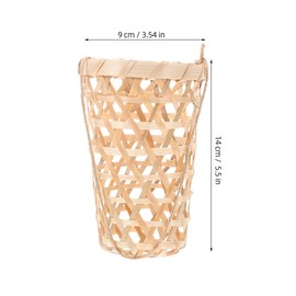 Yardenfun 2pcs Woven Hanging Basket Rattan Plant Hanger Boho Wall Flower Basket Decorative Front Door Planter for Home Farmhouse Garden