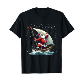 Santa Claus Sailing Player Christmas Winter Holiday Costume T-Shirt