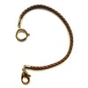 PUREgrey Brown Leather Braided Pocket Watch Chain with Lobster Clasp,